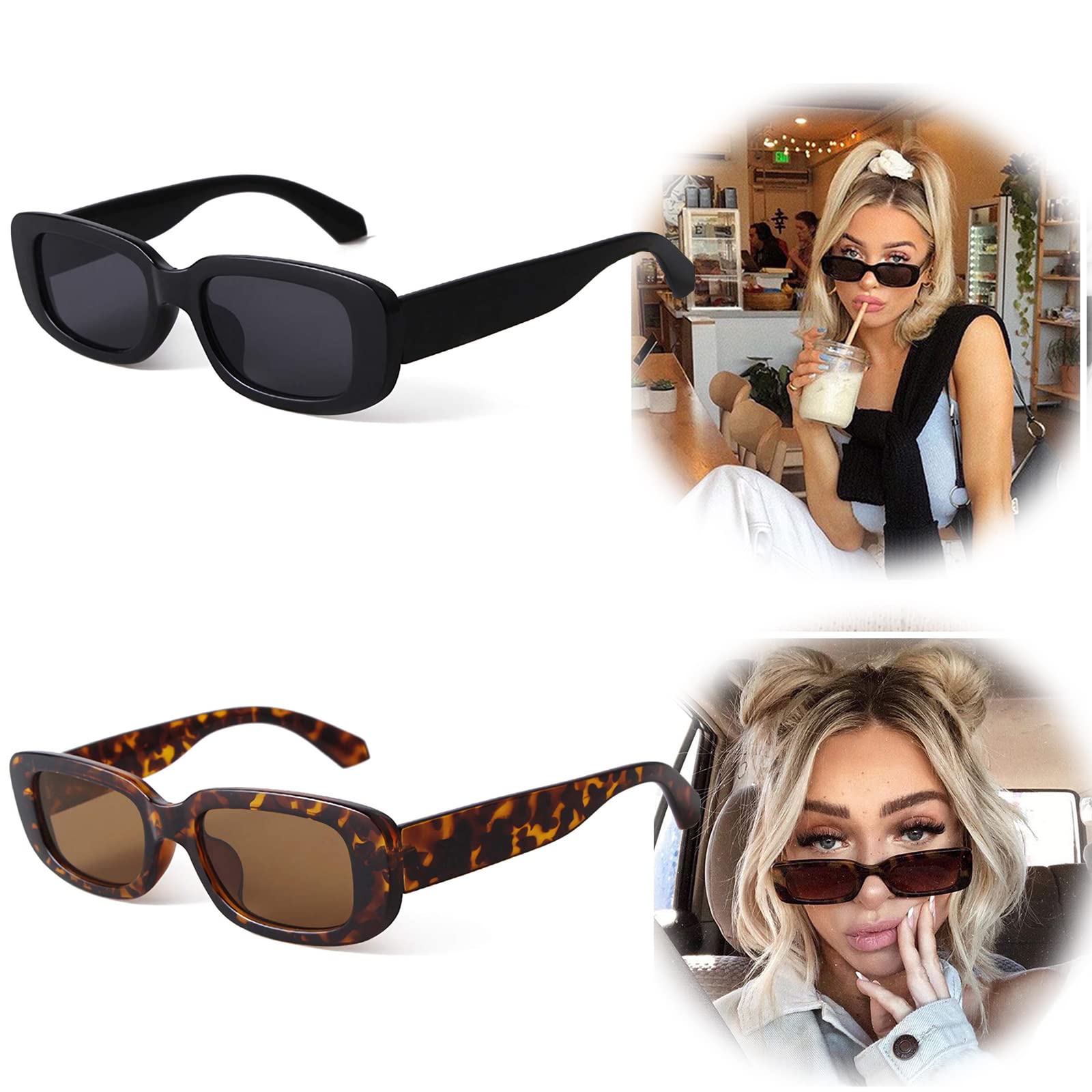 71og050-jmL نظارة شمسية بتصميم عصري عتيق مستوحى من التسعينات وعدسات مستقطبة مستطيلة الشكل واقبة الاشعة فوق البنفسجية واطار مربع ضيق وسميك للنساء والرجال كاستويف Y2K متعددة