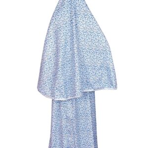 طقم صلاة اسلامي للنساء من سيتي روز، طقم من قطعتين من فستان صلاة ناعم وحجاب وبدلة بلون ابيض مزين بالزهور, قياس واحد