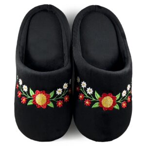 شبشب منزلي بتصميم مشجر للنساء من شيب سكوير، أسود