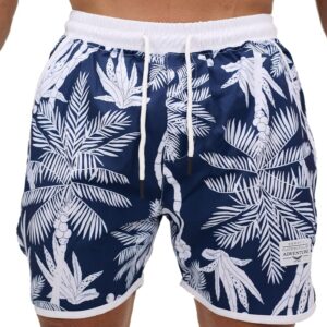 شورت رجالي مطبوع بتقنية دراي فيت من وورك فيت، تصميم منحني جانبي