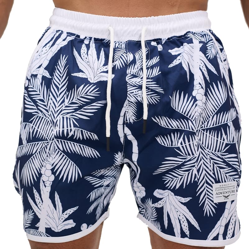 71rNSA2sQyL شورت رجالي مطبوع بتقنية دراي فيت من وورك فيت، تصميم منحني جانبي