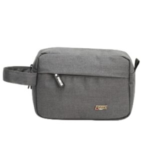 شنط مكياج وأدوات العناية الشخصية دوب من الكتان فورس شنطة يد لأدوات الزينة والأكسسوارات للرجال والنساء رمادي غامق