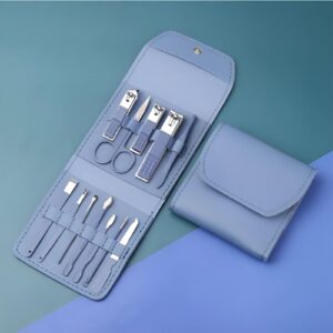 مجموعة العناية بالأظافر للعناية الشخصية الكاملة تتضمن جميع الأدوات الضرورية في حافظة جلدية أنيقة للراحة - 16 قطعة