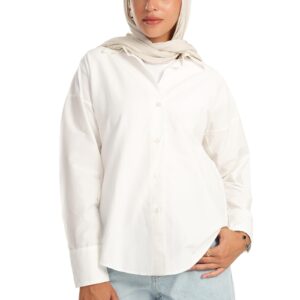 كارينا قميص بيسيك من مزيج القطن للنساء بتصميم عصري