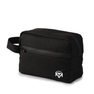 شنطة سفر ويد صغيرة مقاومة للماء مع شنطة يد متعددة الجيوب لجواز السفر لمستحضرات التجميل وأدوات المكياج للنساء ومناسبة للرجال من ام تي، أسود