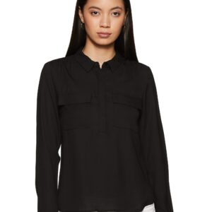 بلوزة بقصة عادية للنساء ولون سادة من أمازون براند - سيمبول