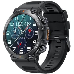Smart Watch for Men, 120+ Sport Modes 1.39" Full Screen Tactical Watches Rugged for Android Phones and for iPhone