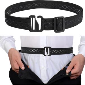 حزام استك لتثبيت القميص، حزام تثبيت قميص قابل للتعديل، حزام خصر مطاطي مضاد للانزلاق - مناسب للعمل والكاجوال للرجال