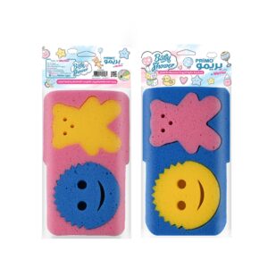 إسفنجة استحمام ناعمة للأطفال من قطعتين بتصميمات مرحة لطيفة على بشرة الطفل من واريتيكس