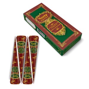 صبغة شعر في أنابيب على شكل مخروط، معجون حناء طبيعي 100% جاهز للاستخدام، مثالية لتلوين الشعر الموضعي وتدوم طويلا من نيتا، 4 قطع، لون أحمر