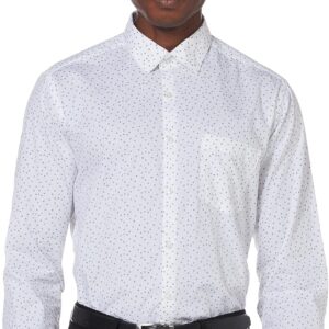 قميص رسمي من القطن بكم طويل مطبوع بقصة عادية للرجال دايفيرس