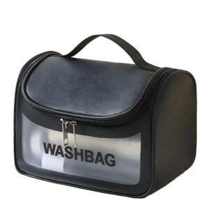 حقيبة سفر مقاومة للماء - حل تخزين مكياج أنيق وشديد التحمل مثالي لتنظيم مستحضرات التجميل والكريمات والإكسسوارات بسلاسة أثناء رحلاتك. (اسود)