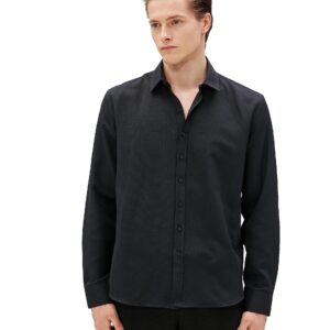 KOTON mens Basic Shirt Classic Neck Long Sleeve Buttoned Classic (pack of 1)