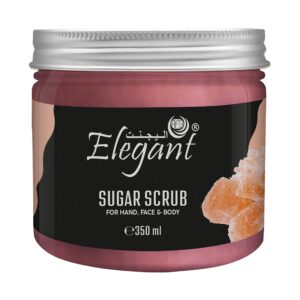 مقشر سكر مغذي من اليجنت- 350 جرام - (سكر + ملح الهيمالايا الوردي)، مقشر سكر عضوي للجسم | مقشر مغذي للاستخدام اليومي للرجال والنساء، يحارب علامات التقدم في السن، 350 جرام