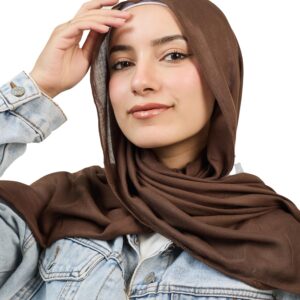 طرحة مودال فائقة النعومة ومزودة بمسامات للتهوية مصنوعة من القطن الخالص بلمسة نهائية ناعمة أنيقة، مقاس 80 سم× 2.00 م