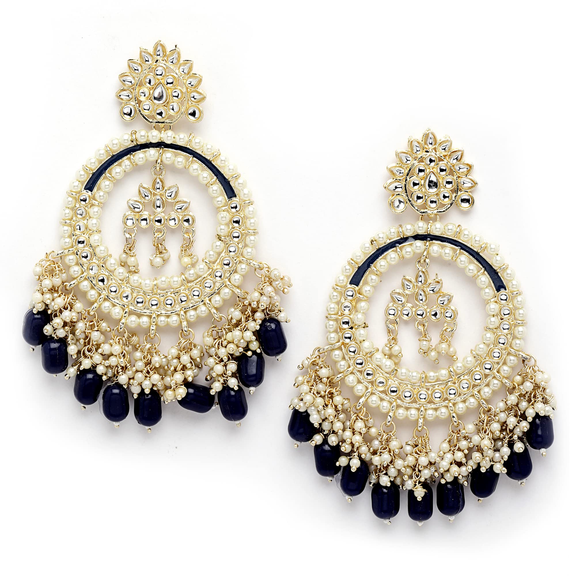 818alJA9-YL اقراط تشاندبالي كوندان تقليدية انيقة وعصرية للنساء والبنات من شاينينج ديفا فاشون