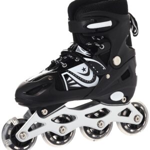 حذاء تزلج بعجلات من سبورتي، مقاس M - لون اسود