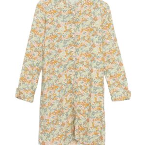 بلوزة طويلة بياقة جرانداد مزينة بالزهور للنساء من ال سي وايكيكي