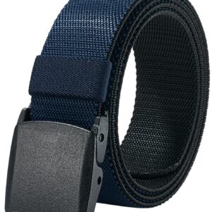 حزام مرن للرجال من ليون في اي اي، حزام قابل للعكس بلونين في 1 مع إبزيم بلاستيكي للرياضة والعمل، خصر 68.5 سم - 1.16 متر