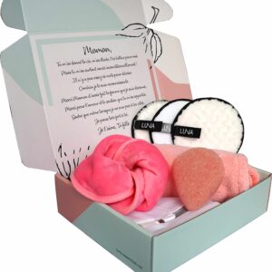 مجموعة هدايا العناية بالجمال والمنتجعات الصحية للنساء من لونا اسنشيالز لتقديمها لوالدتك برسالة شخصية، 7 منتجات اصلية ومفيدة، صندوق هدايا عافيا، اعياد الميلاد، الكريسماس، عيد الام