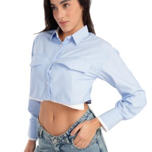 قميص قصير عصري غير متساوي للنساء من كارينا