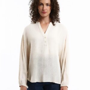 LC واكيكي بلوزة كبيرة الحجم برقبة مشقوقة