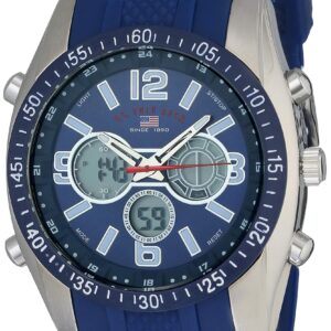 الولايات المتحدة الأمريكية بولو اسن ساعة انالوج - رقمية بسوار من السليكون للرجال - US9284