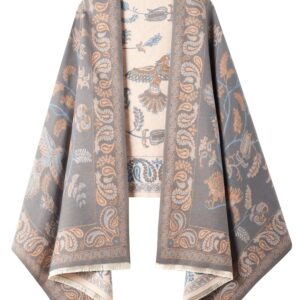 شال باشمينا ملفوف للنساء، وشاح قابل للعكس مناسب كهدية للعطلات، شال شتوي من الباشمينا للنساء فائق النعومة بملمس كشمير