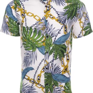 قميص كاجوال ملون باكمام قصيرة وازرار امامية للرجال