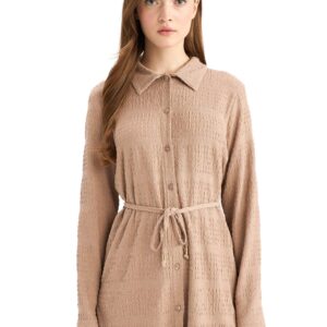 تونيك محبوك بأكمام طويلة ومقاس عادي للنساء من ديفاكتو (عبوة من قطعة واحدة)