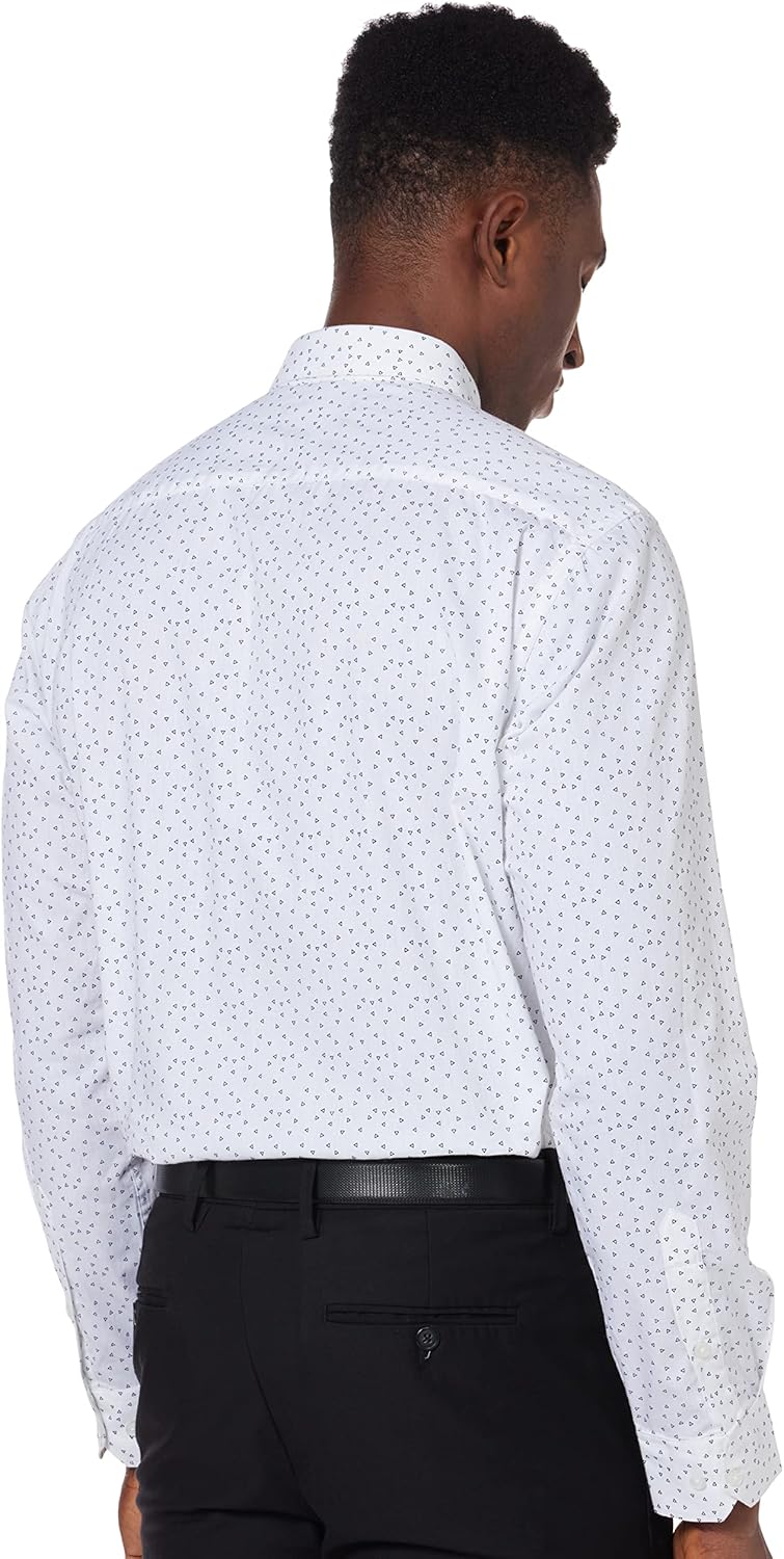 81ZIf44Wm4L._AC_SL1500_ قميص رسمي من القطن بكم طويل مطبوع بقصة عادية للرجال دايفيرس - الصورة 2