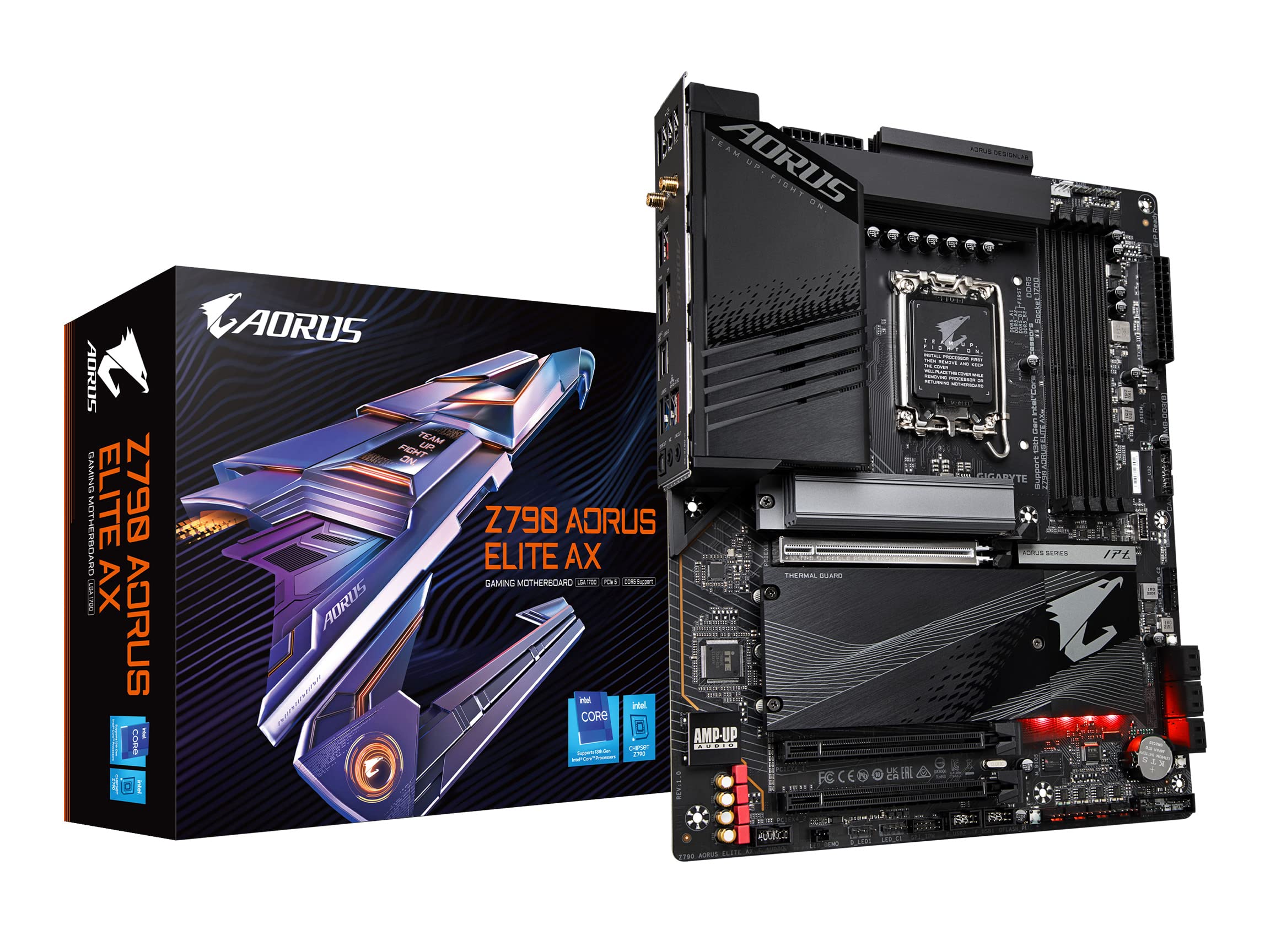 81a48Z1GciL GIGABYTE Z790 AORUS Elite AX (LGA 1700/ Intel Z790/ ATX/ DDR5/ Quad M.2/ PCIe 5.0/ USB 3.2 Gen2X2 Type-C/Intel WiFi 6E/ 2.5GbE LAN/Q-Flash Plus/PCIe EZ-Latch/Gaming Motherboard)