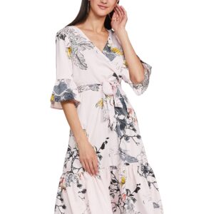 فستان ميدي من البوليستر بقصة ضيقة الاعلى وواسعة الاسفل ستايلفيل ان