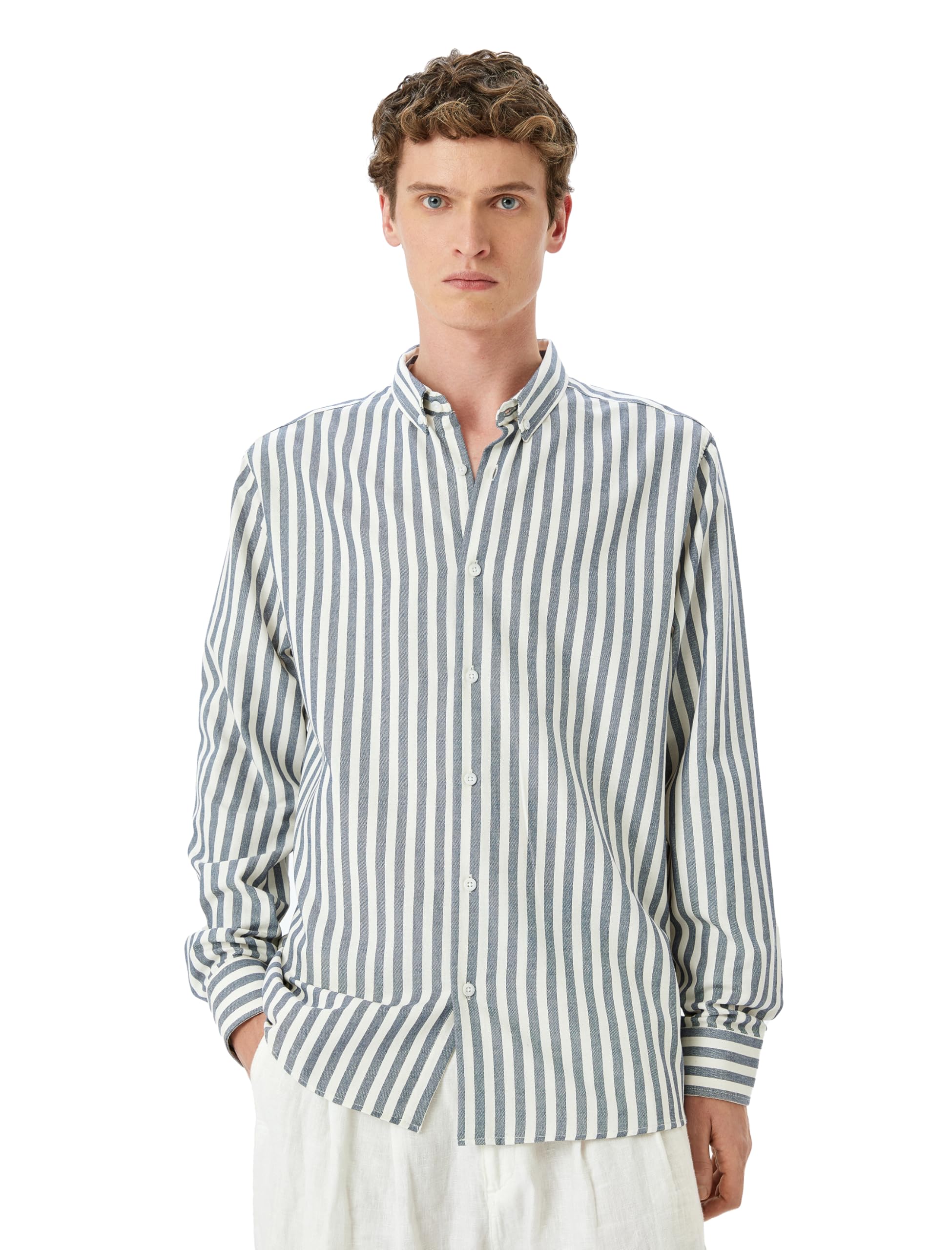 81cRmsEhfwL تيشرت مخطط حديث للرجال من كوتون