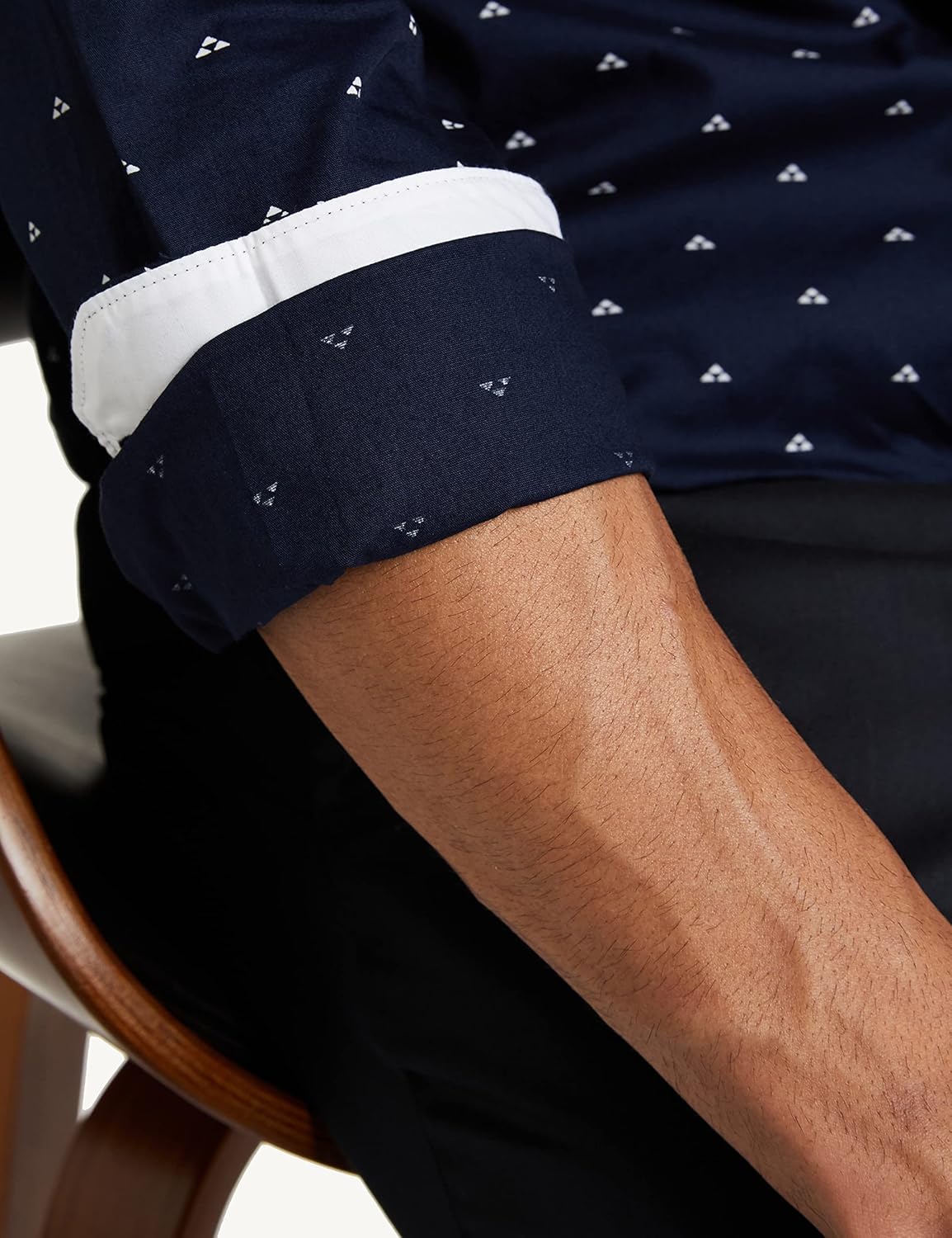 81ci9dhAknL._AC_SL1500_ قميص رجالي رسمي من مطبوع مصمم بقصة ضيقة من دايفيرس - الصورة 7