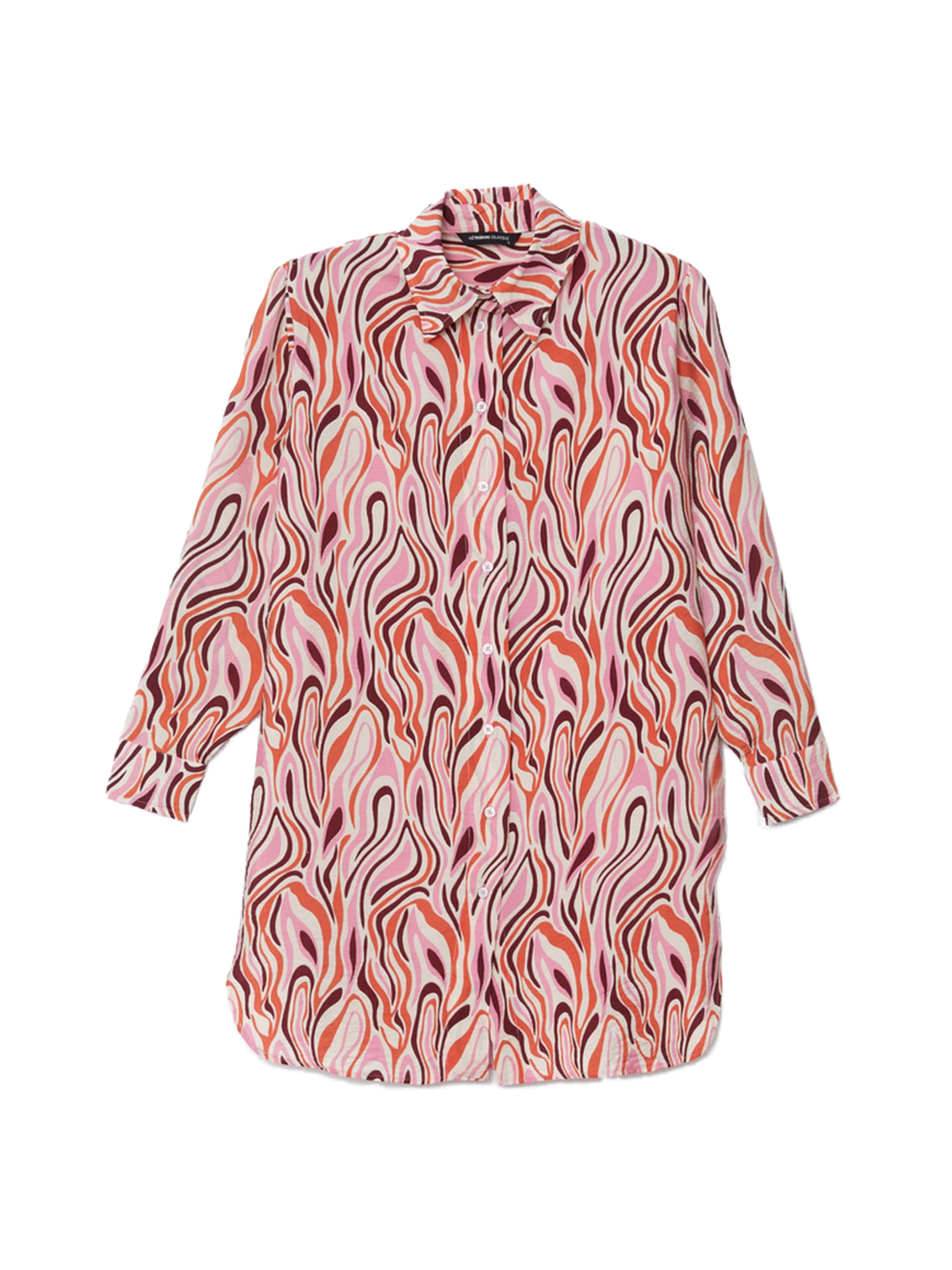 81dBwlFcUTL LC واكيكي قميص تونيك منقوش مطبوع للنساء