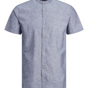 JACK & JONES Men's Summer Band Linen Blend Short-Sleeves SHIRT