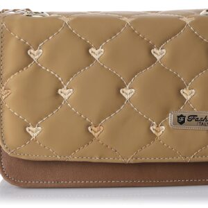 OX شنطة يد للنساء من الجلد الصناعي OX-B-25، بيج غامق