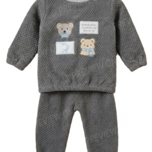 بيجامة شتوية قطيفة للاطفال البيبي - طقم من قطعتين - 1240