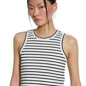 توب كات قصير بتصميم مضلع وحمالة رقبة من كوتون