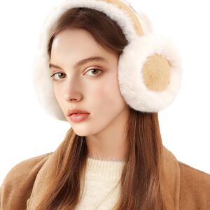 غطاء للأذنين من كاستويف للنساء لفصل الشتاء، غطاء للأذنين دافئ من الفرو الصناعي، تدفئة لطيفة قابلة للطي للبنات، أغطية أذن للطقس البارد