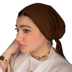 باندانا بدون خياطة مع رباط من ميلا، سكارف داخلي خفيف للغاية من القطن والليكرا، هدية أنيقة للمناسبات الخاصة، اكسسوار متعدد الاستخدامات لأي زي، حجاب للنساء