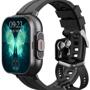 Azonee Smart Watch for Men, with Wireless Bluetooth Ear Buds, Make/Answer Calls Bluetooth Earphones, Fitness Tracker, Sleep Tracker, Smartwatches for iOS Android
