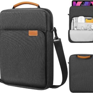 XICEN 9-11 Inch Tablet Sleeve Bag Handle Carrying Case with Shoulder Strap Fits iPad Pro 11 inch,iPad 10th 10.9,iPad 9/8/7th Generation 10.2,iPad Air 5/4th 10.9,iPad 9.7,Tab S8/S9 11", Black & Gray