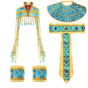 اكسيفور شريط راس مصري مزين بخرز على شكل ثعبان للنساء، اكسسوار للازياء المصرية للحفلات التنكرية والحفلات التنكرية، مقاس واحد، ذهبي