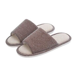 شبشب منزلي مفتوح من الامام من الكتان للنساء من فيدسيد