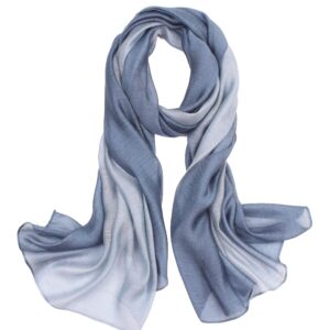 سكارف للنساء من ساويكين، اوشحة حريرية قطنية انيقة متدرجة اللون خفيفة الوزن عصرية للربيع والشتاء, قياس واحد