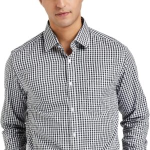 قميص رسمي من القطن بقصة عادية واكمام طويلة وتصميم مخطط للرجال من دايفيرس اللون