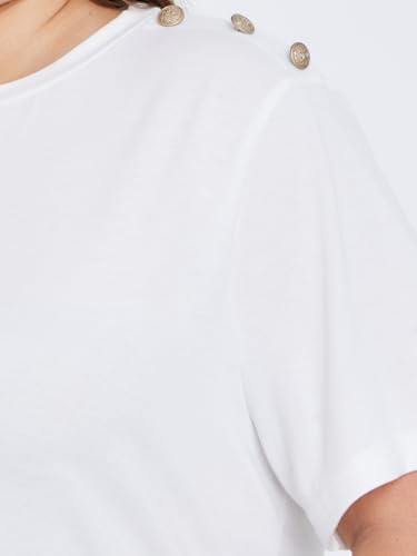 21sBwLGUxwL._AC_SR38 Styli Women Plus Size Shoulder Button T-Shirt - - الصورة 3