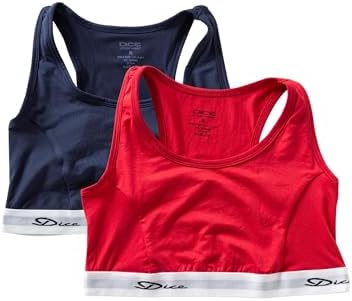 31-DgoEUe8L._AC_SR38 حمالة صدر رياضية قطنية غير مبطنة بظهر متقاطع للنساء من دايس، عبوة من قطعتين